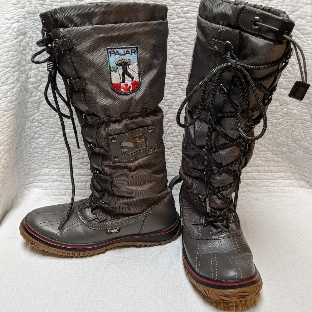 Pajar tall gray waterproof Gia boots, size 7-7.5